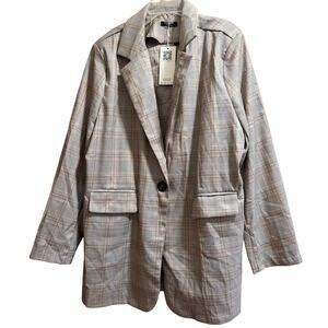 Zeagoo Brown and Tan Check Blazer - NWT - Size XXL
